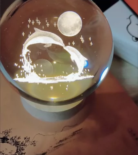 可发光水晶球小夜灯摆件创意生日礼物送女生闺...