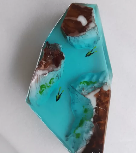 滴胶树脂海洋灯 海洋桌面摆件 床头摆件 装...