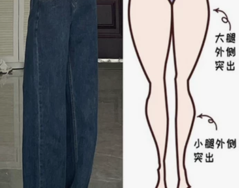 梨形身材阔腿牛仔裤女夏季新款胖mm不规则设...