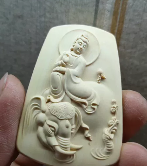 黄杨木普贤观音菩萨！ 宽3.8厘米，长5....