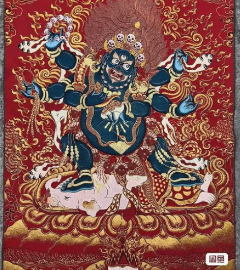 (转让，急用钱) 高价买的大黑天唐卡织锦绣...