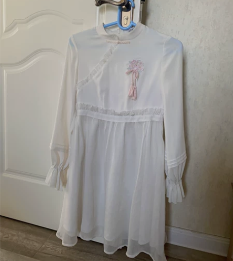 古风连衣裙，白色 国风，中式改良版连衣裙，...