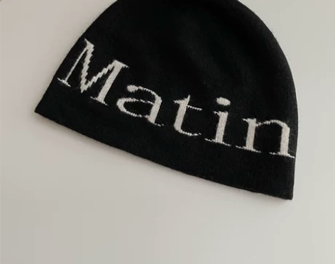 ins小众个性字母毛线帽冷帽瓜皮帽mart...