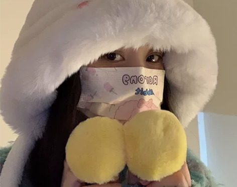 秋冬可爱小黄鸭毛绒帽女加绒加厚保暖防寒护耳...