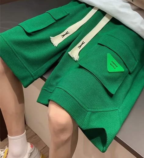 高街潮牌工装短裤男夏季大码半裤五分裤华夫格...