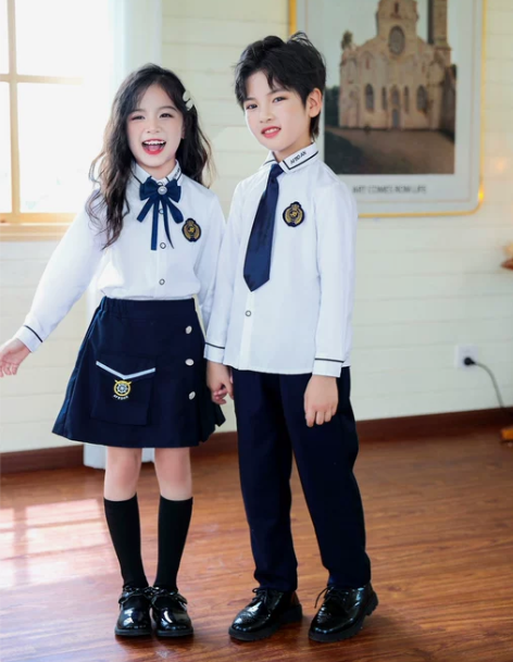 质量好的英伦风一年级班服长袖衬衫裤子套装连...