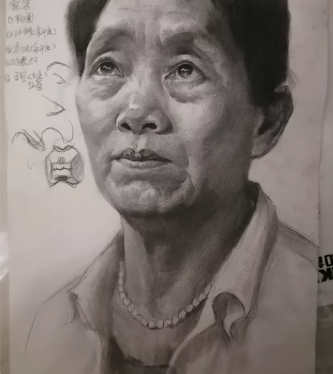 纯手绘，到货不退，美术生素描头像实物#收藏...