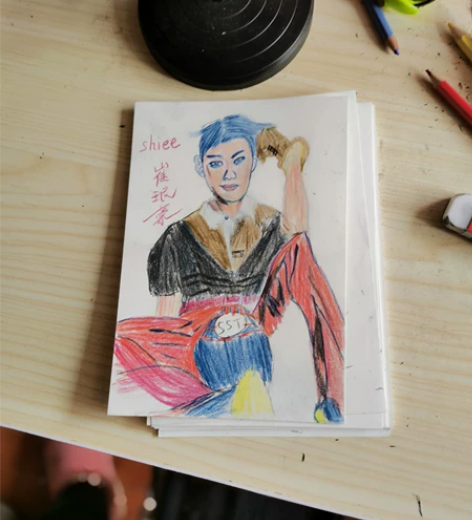 shinee崔珉豪彩铅画32k 纯手绘，图...