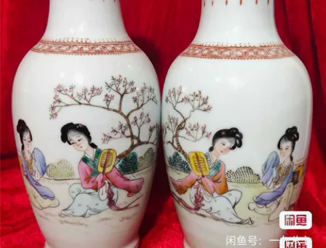 全品567精品人物花瓶 实物拍照，手绘，高...