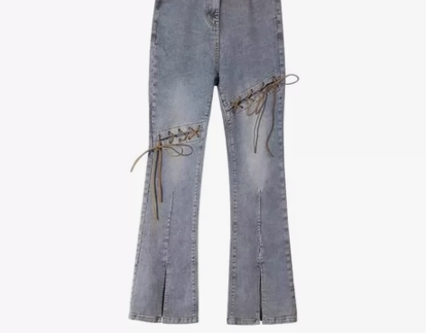 开叉微喇牛仔裤 刚买时候很喜欢[含羞] 现...