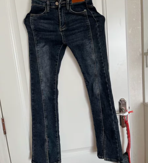 全新复古色牛仔裤女2023新款高腰修身显瘦...