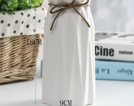 小清新陶瓷花瓶玫瑰花插简约假花干花花器客厅...