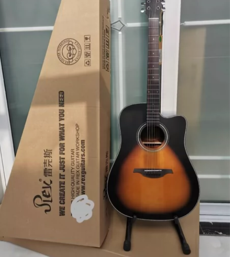 全新雷克斯Rex41寸吉他，经典日落色高颜...