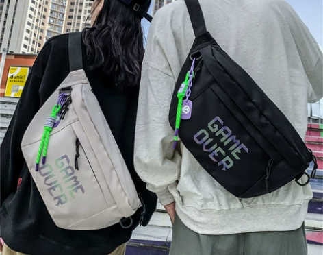 男士斜挎包大容量时尚潮流单肩包休闲运动胸包...