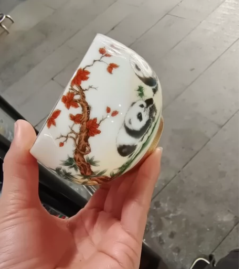 陶瓷主人杯单杯珐琅彩茶碗大号个人喝茶专用羊...