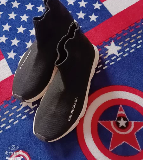 弹力高帮袜子鞋女黑色2023女连袜靴女天软...