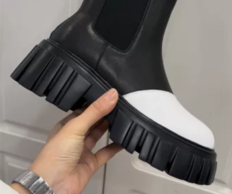 #超值福利购 小个子增高切尔西靴女真皮防水...