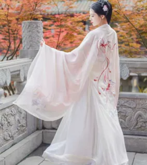 如梦霓裳汉服女装大袖衫灵犀凤凰刺绣花薄款防...