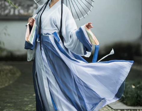 柒邑雲裳诉汉服女原创正版交领魏晋制拼色日常...