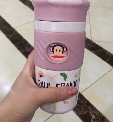 全新未拆封 大嘴猴保温杯女士可爱便携高颜值...
