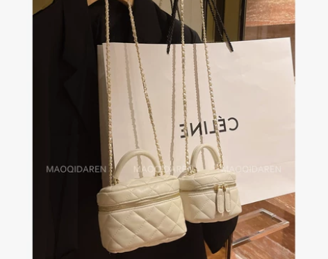 猫七大人高级感新款小香风菱格链条百搭小包手...