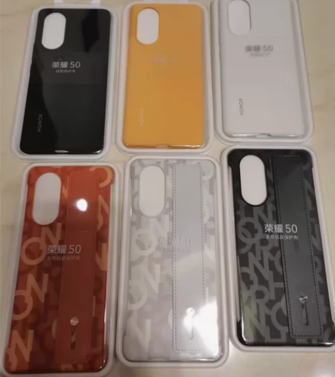 荣耀50手机壳原装正品手带贴皮保护壳全包硅...