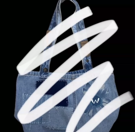 服装设计实物改造 牛仔裤改的包包  不包邮...