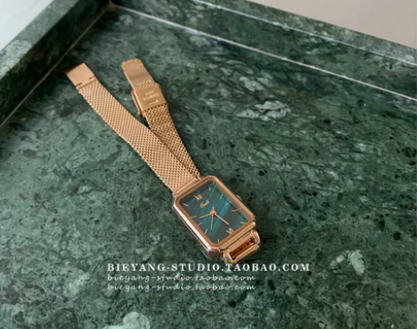 全新 别样A103轻奢小众方形金属网带女士...