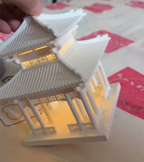 晚峰  白玉亭   纪念版，带夜光  榫卯...