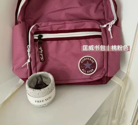 匡威紫色色双肩包书包初高中生书包大学生时尚...