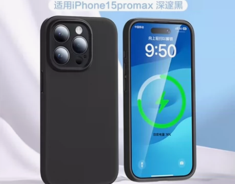 全新 闪魔 苹果磁吸液态硅胶手机壳 深空黑...