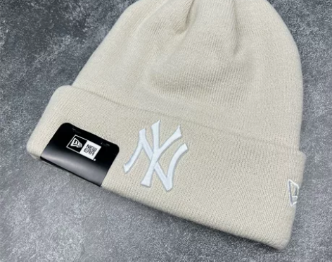 MLB纽约扬基队 米色翻边毛线帽 New ...