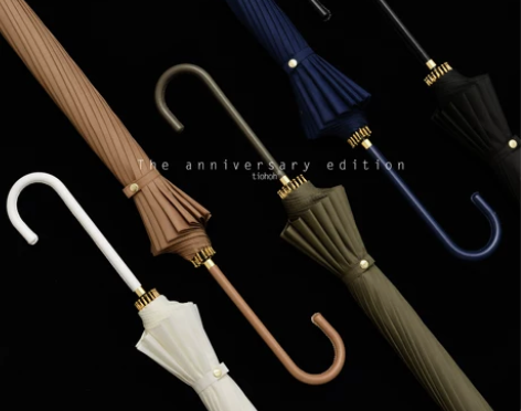 tiohoh长柄雨伞女晴雨两用日系16骨直...