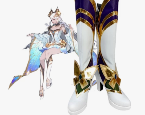 ?王者cos鞋荣耀貂蝉星元新版皮肤金色仲夏...