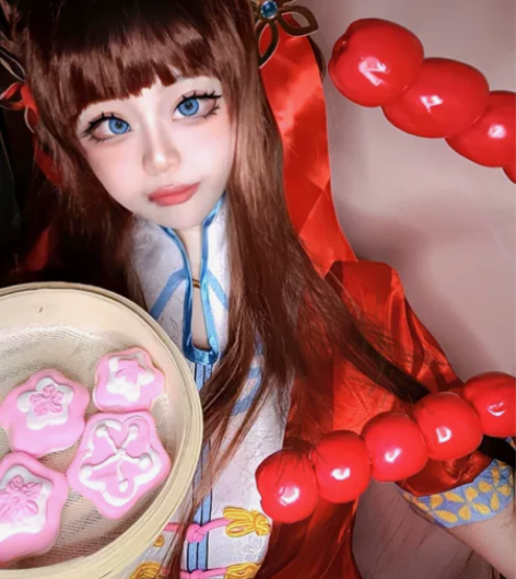 出王者荣耀西施玲珑珍味cos服大全套，假发...
