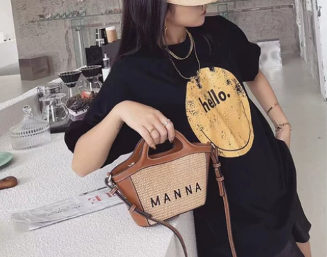 小C网红同款手提托特包包女夏季2021新款...
