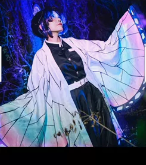 鬼灭之刃蝴蝶忍cos服全套 包含假发头饰上...