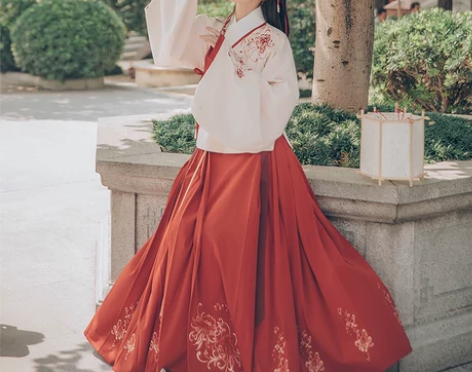 汉尚华莲传统汉服女装芙蓉月刺绣袄裙春秋装绣...