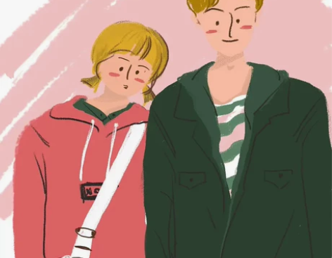 手绘头像蜡笔风可爱卡通情侣画像定制漫画人物...