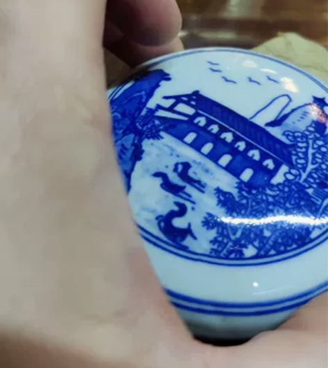 七八十年代 景德镇文具老厂陶瓷印泥盒，个人...