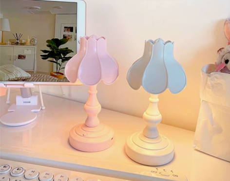 尤物少女*ins复古多色荷叶小夜灯卧室温馨...