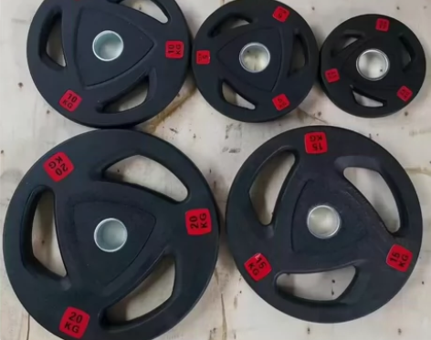 含泪卖！几套大孔飞铃片包胶杠铃片，2.5公...