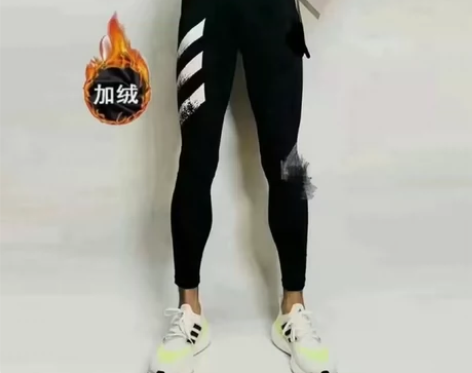 阿迪高弹训练裤加绒冬季紧身裤冬天田径运动加...