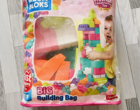 费雪美高积木拼装礼物益智玩具1岁宝宝大颗粒...