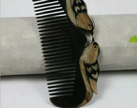 正品纯天然牛角梳防脱发防静电真牛角梳固发梳...