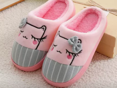 冬季儿童棉拖鞋男女童加绒卡通厚底防滑居家中...