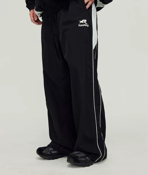 RASS拼接撞色运动梭织裤