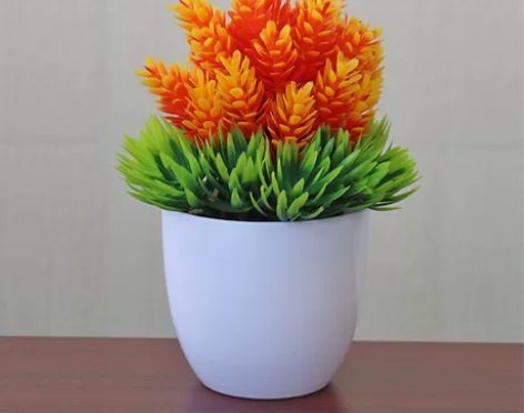 摆件家居装饰塑料花小树盆景迎客松 颜色鲜艳...