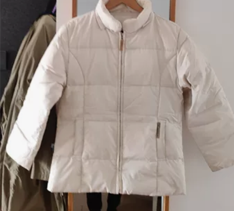 女款美国品牌卡尔纯白鸭绒羽绒服M码韩国码9...