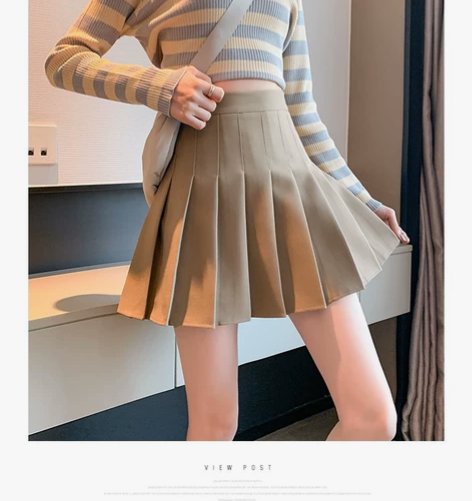 卡其色百褶裙  全新 Xs码 包邮 胖了穿...